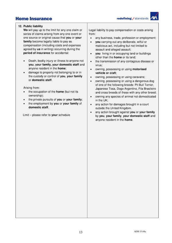 Home Insurance Policy Wording: PDF - Page 16