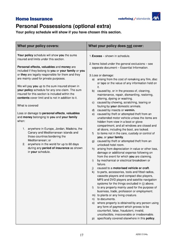 Home Insurance Policy Wording: PDF - Page 21