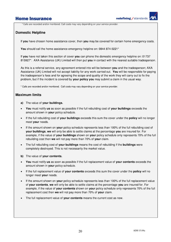 Home Insurance Policy Wording: PDF - Page 25