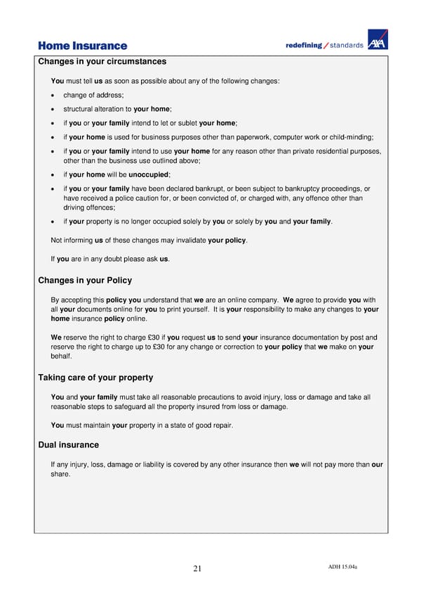 Home Insurance Policy Wording: PDF - Page 26