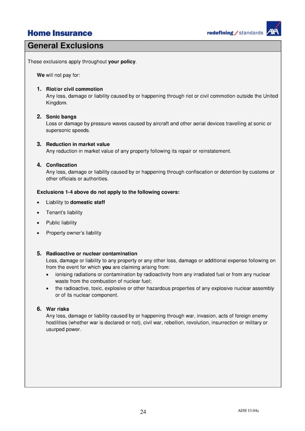 Home Insurance Policy Wording: PDF - Page 29