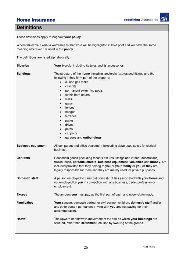Home Insurance Policy Wording: PDF - Page 31