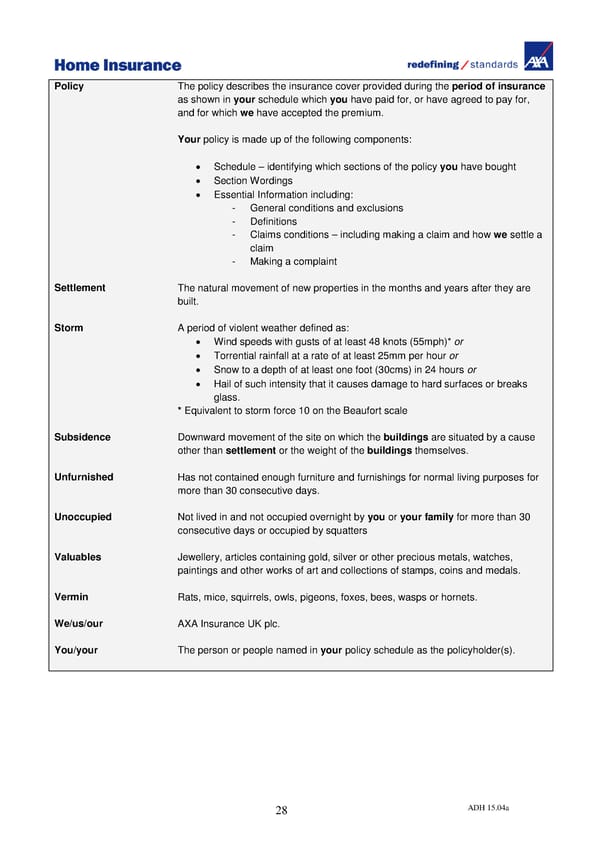 Home Insurance Policy Wording: PDF - Page 33