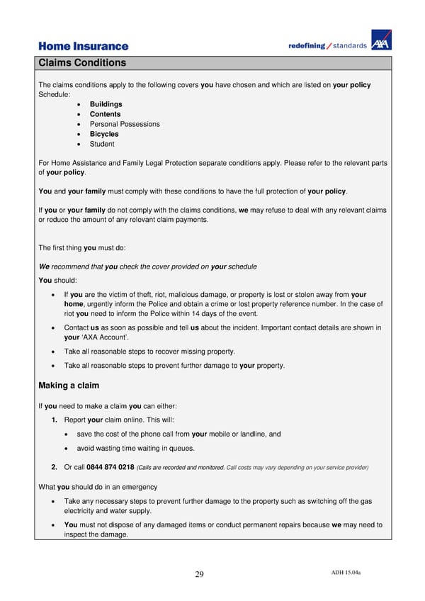 Home Insurance Policy Wording: PDF - Page 34