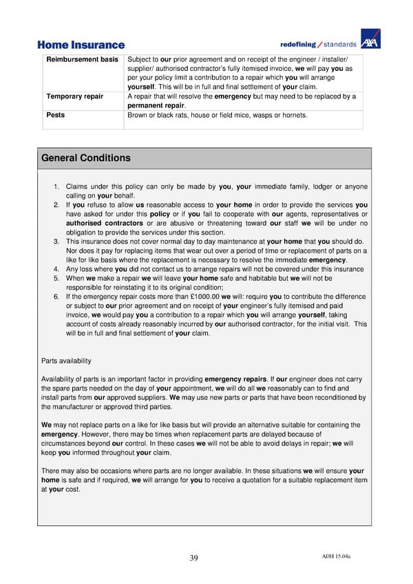 Home Insurance Policy Wording: PDF - Page 47