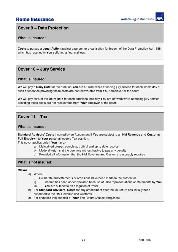 Home Insurance Policy Wording: PDF - Page 62